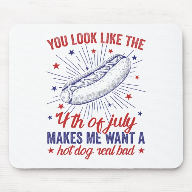 Mousepad Parece Que 4 De Julho Me Faz Querer Um Cachorro Qu (Frente)