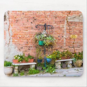 Mousepad Parede de tijolos 6090 com Plantas