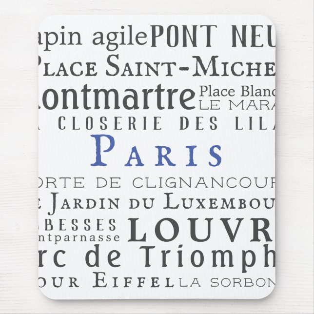 Mousepad Paris e seus marcos (Frente)
