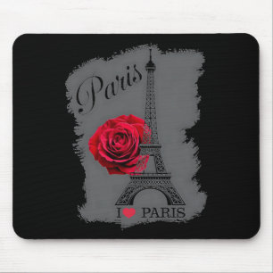 Mousepad Paris França Eiffel Torre Rosa Dia de os namorados