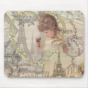 Mousepad Paris França Garota Bonita Suave Torre Eiffel
