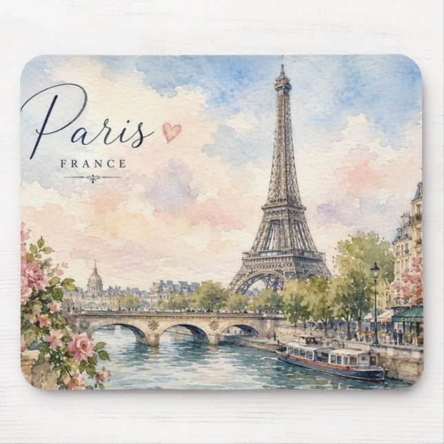 Mousepad Paris França Torre Eiffel rio Sena  (Frente)
