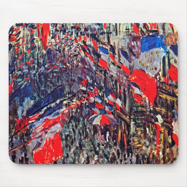 Mousepad Paris no Dia Nacional, Claude Monet (Frente)