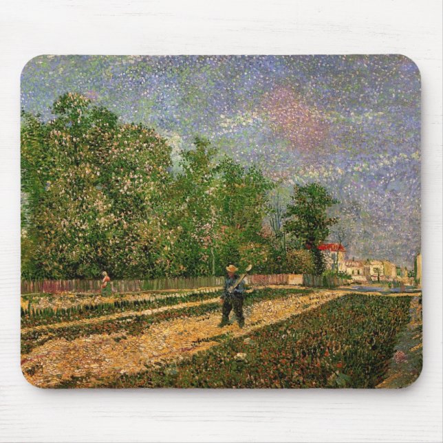 Mousepad Paris Road com Peasant por Vincent van Gogh (Frente)
