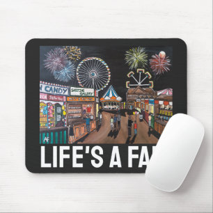 Mousepad Parque de diversões à noite Pintura de Alfred Fox