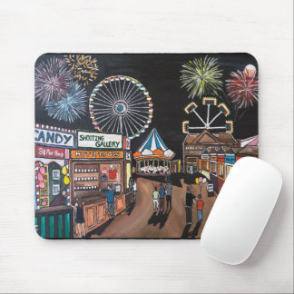 Mousepad Parque de Diversões à Noite Pintura de Alfred Fox