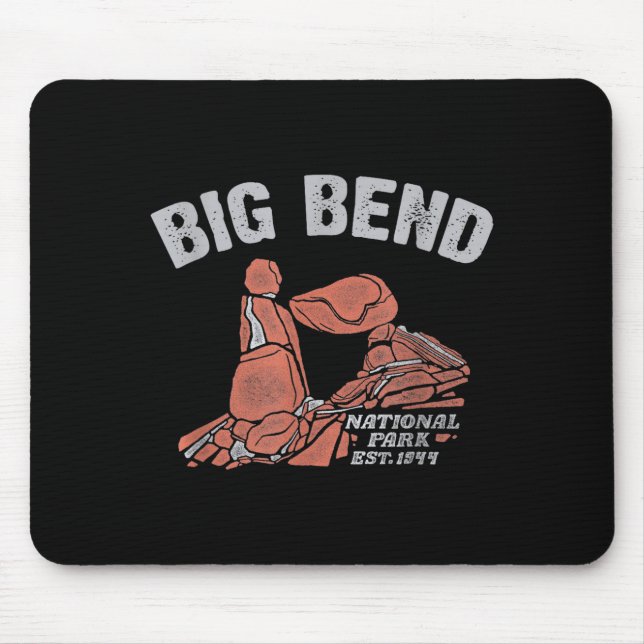 Mousepad Parque nacional Big Bend Rocha Equilibrada vintage (Frente)