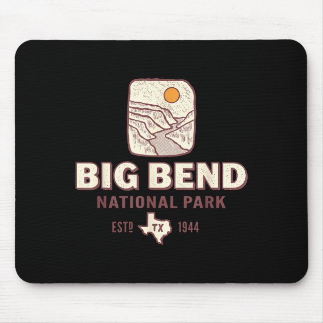 Mousepad Parque nacional big bend texas viagem retrô (Frente)