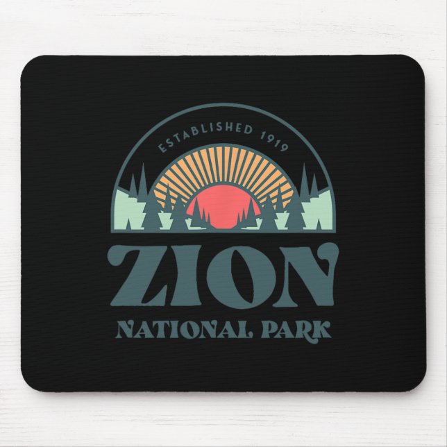 Mousepad Parque Nacional de Utah Zion do Estilo Retro (Frente)