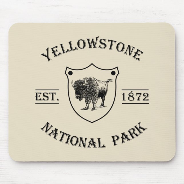 Mousepad Parque Nacional de Yellowstone Vintage (Frente)