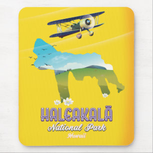Mousepad Parque nacional Haleakalā, mapa de viagem no Hava