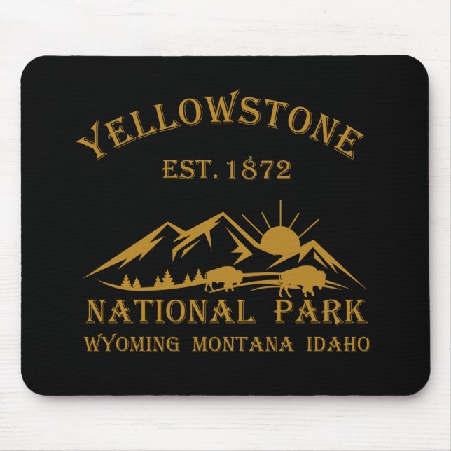 Mousepad Parque Nacional Yellowstone Vintage (Frente)