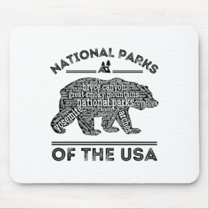 Mousepad Parques Nacionais Urso Viagem de Caminhada Acampam