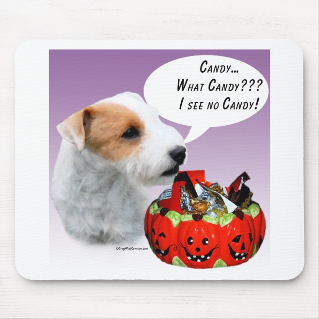 Mousepad Parson Russell Terrier Halloween Candy (Frente)