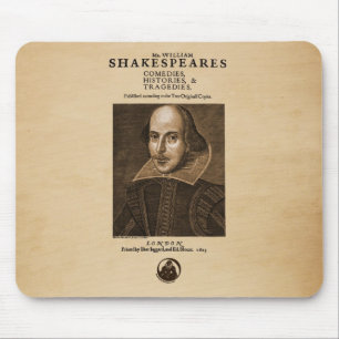 Mousepad Parte dianteira ao primeiro fólio de Shakespeare