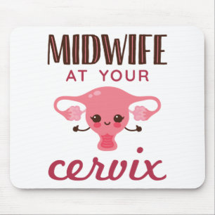 Mousepad Parteira no seu Cervix Midwifery