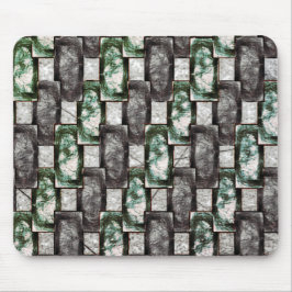 Mousepad Partes retangulares de cinzas verdes, cardadas e m