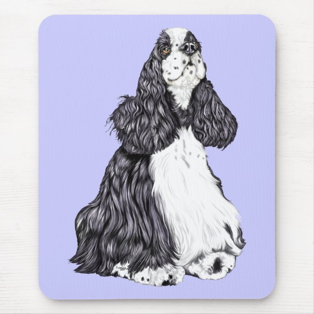 Mousepad Participante do Cocker Spaniel BW (Frente)