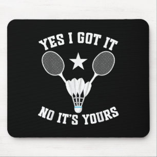 Mousepad Partida de Badminton Peteca Pegou Isso Jogador de