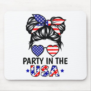 Mousepad Partido Bandeira Americano Em 4 De Julho, Crianças