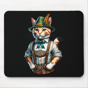 Mousepad Partido de outubro Cat Funny Alemão Lederhosen da