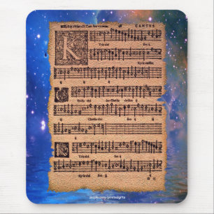 Mousepad Partitura gregoriana histórica Mousemat do canto
