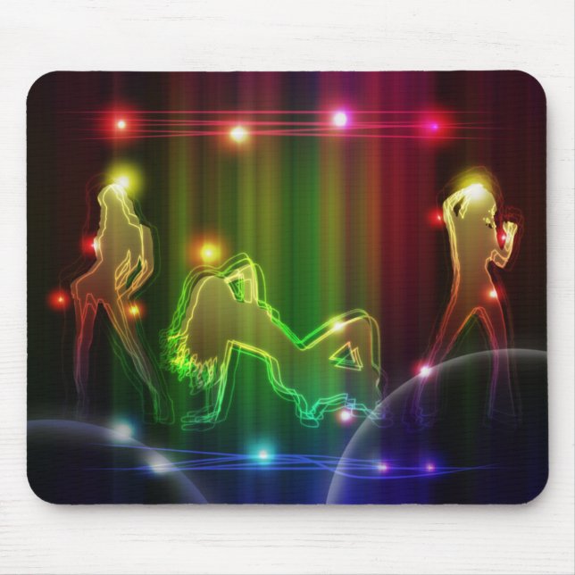 Mousepad Party Girls Modern Trendy Neon Lights (Frente)