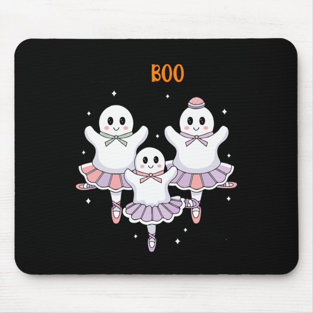 Mousepad Pas De Boo-rée Balé Dancer Spooky Ghost Hallowee (Frente)