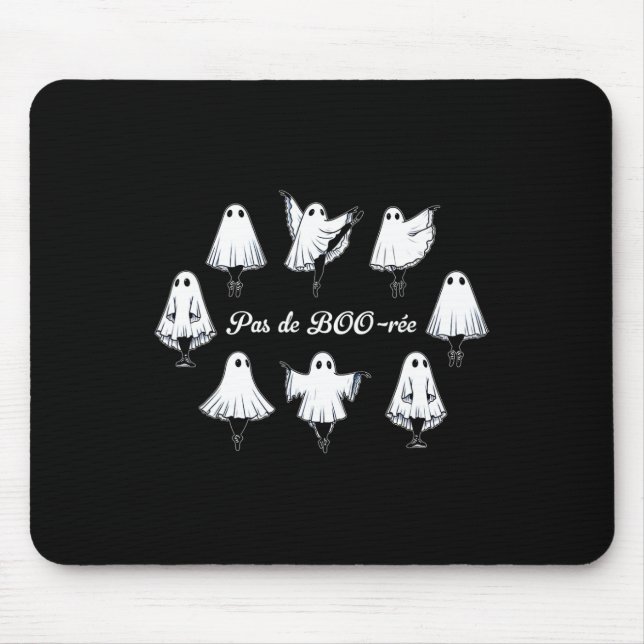 Mousepad Pas De Boo-rée Balé Engraçado Fantasma Dança Hallo (Frente)