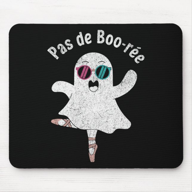 Mousepad Pas De Boo-rée Cute Ballerina Ghost Funny Balé (Frente)