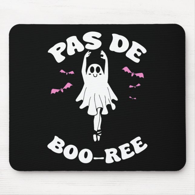 Mousepad Pas De Boo-rée Funny Balé Fantasma Dança Halloween (Frente)