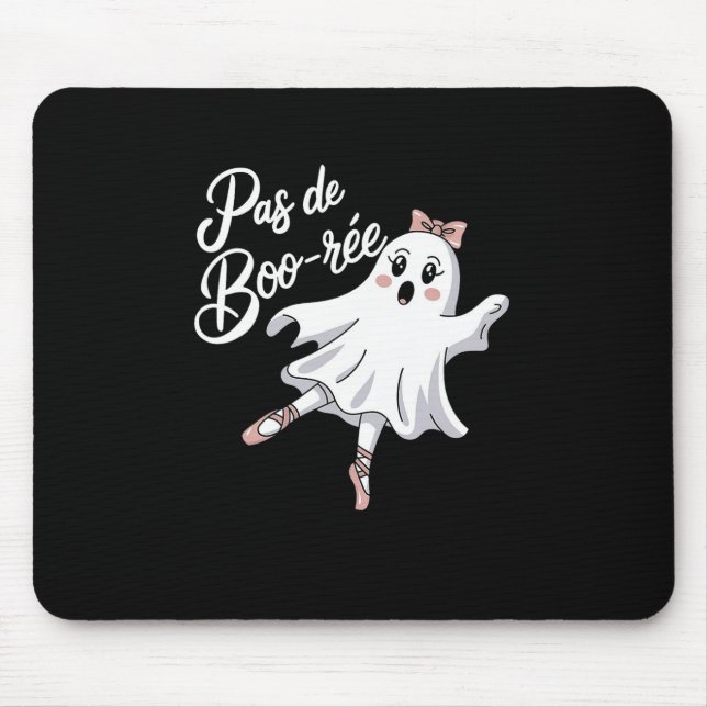 Mousepad Pas De Boo-rée Funny Balé Fantasma Dança Halloween (Frente)