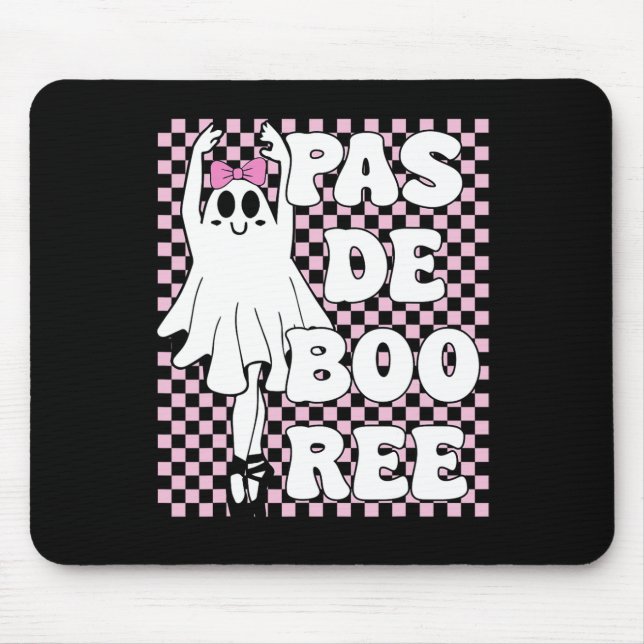 Mousepad Pas De Boo ree Funny Retro Balé Fantasmas Hallowee (Frente)