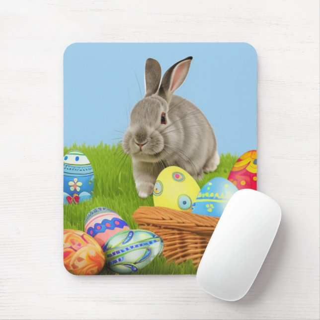 Mousepad Páscoa bonita Bunnypara um humor positivo (Com mouse)