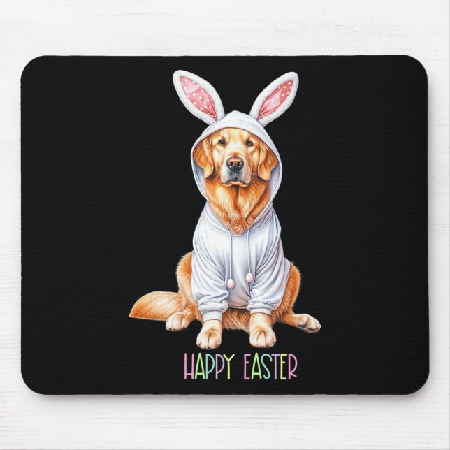 Mousepad Páscoa Cachorro Primavera Retriever Páscoa Eg (Frente)