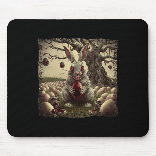Mousepad Páscoa Coelho da Páscoa Horror Zumbi Ovo de Páscoa (Frente)