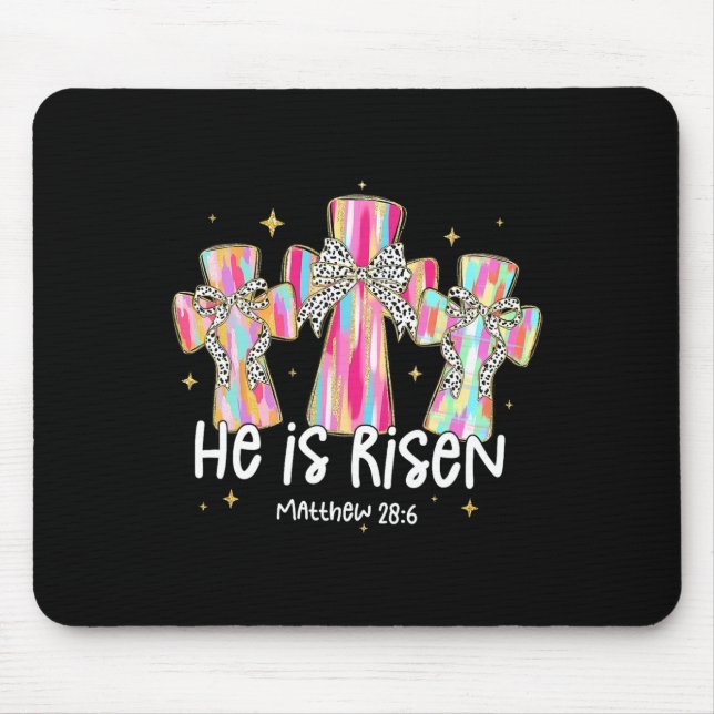 Mousepad Páscoa Cristã Ele É Bíblia De Arco De Coquetes Ris (Frente)