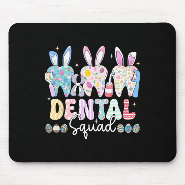 Mousepad Páscoa de Dental Squad Day Engraçado Dentes Dentad (Frente)