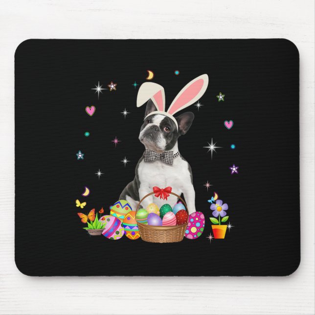 Mousepad Páscoa de ovos coelhinhos no Dia da Páscoa Cuja Po (Frente)