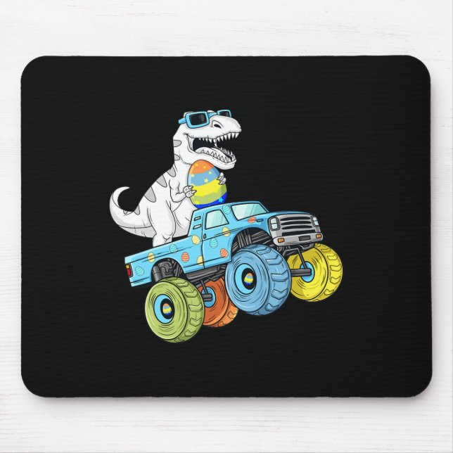 Mousepad Páscoa Dia T Rex Dino Dirigindo Um Monster Truck B (Frente)