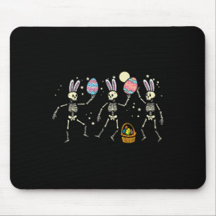 Mousepad Páscoa Esqueletos Dançando Ovos Ossos Engraçados H