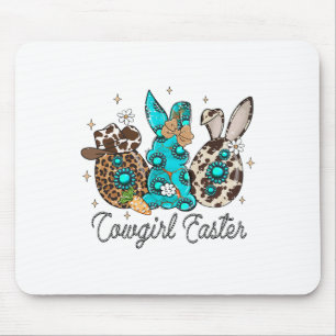 Mousepad Páscoa Ocidental Engraçada, Páscoa de cowgirl cony