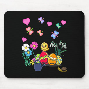 Mousepad Páscoa Primavera Pintinhos Festival de Flores Cria