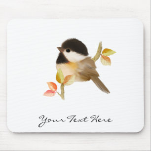 Mousepad Pássaro Chickadee de Capa Negra