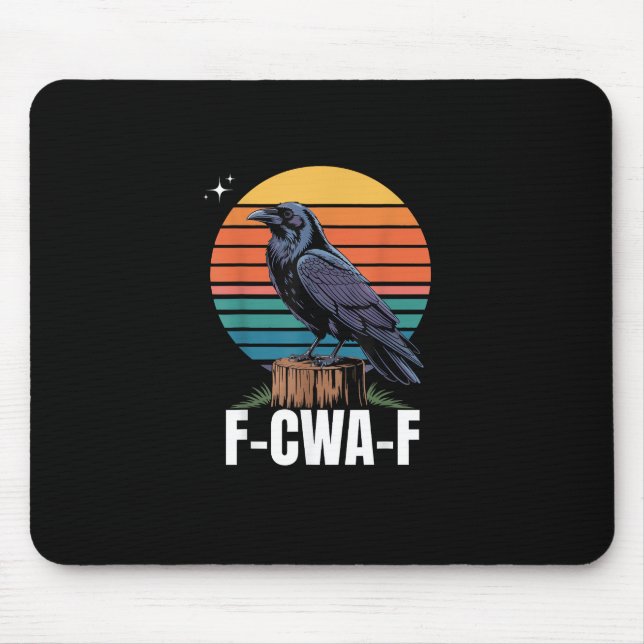 Mousepad Passaro Corvo Galinha F-Caw-F Engraçado Retro  (Frente)