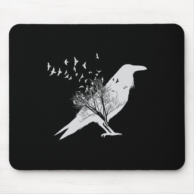 Mousepad Pássaro Corvo Negro (Frente)