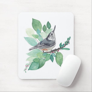 Mousepad Pássaro de Nuthatch Branca