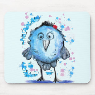 Mousepad Pássaro Engraçado - Aquarela - Doce -