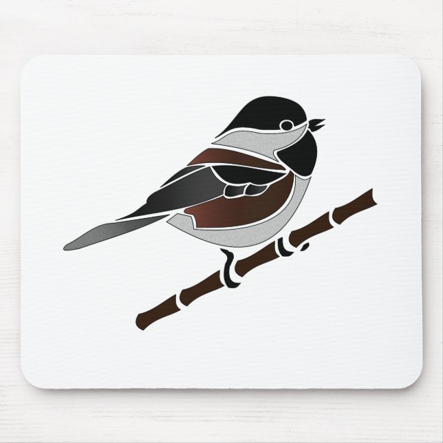 Mousepad Pássaro Galinha-Do-Chestnut Apoiado Adorável (Frente)