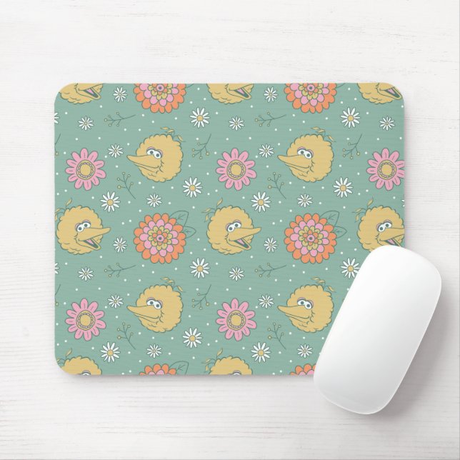 Mousepad Pássaro Grande | Padrão Floral Vibrações Boas (Com mouse)